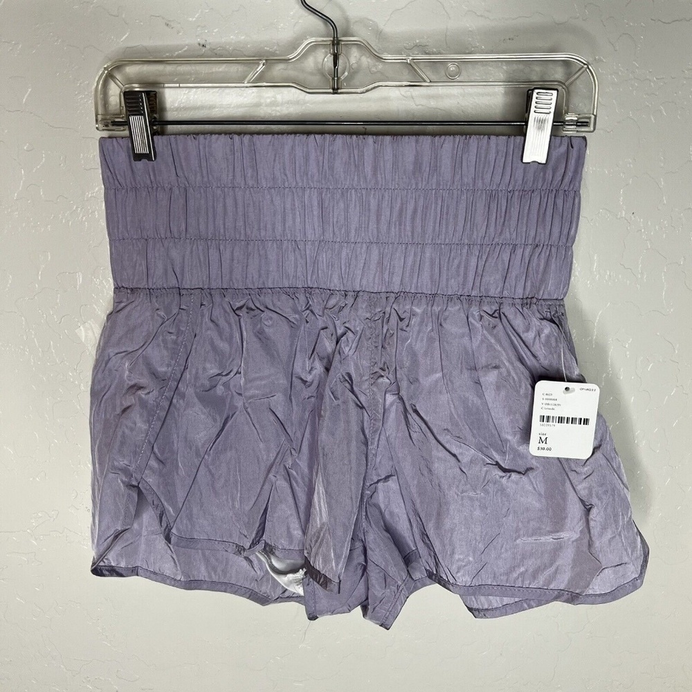 FP Movement Womens High Rise Elastic Waist Athletic Shorts Lavender Size M